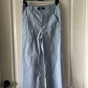Maeve by Anthropologie Colette Crop Wide Leg pants in a blue Women's size 6